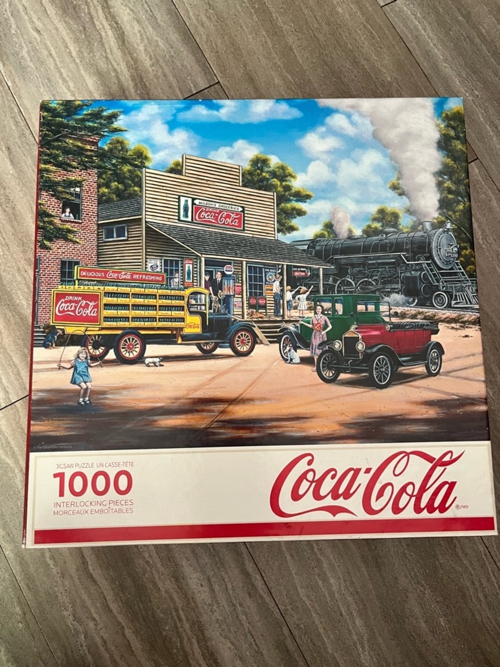 Springbok 1000 Piece Jigsaw Puzzle Coca-Cola All Aboard Complete Vtg Car Store